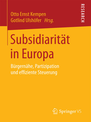 cover image of Subsidiarität in Europa